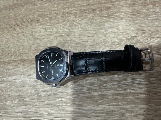 POEDAGAR Men's Watch – Quartz, Black Dial, Leather Strap
