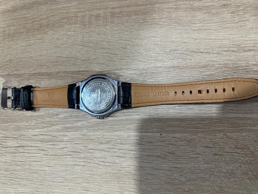 Montre POEDAGAR pour homme – Quartz, cadran noir, bracelet cuir